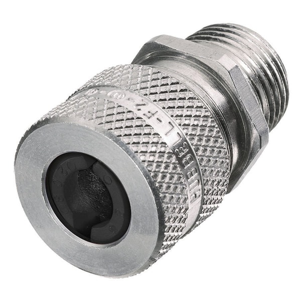 Hubbell Wiring Device-Kellems Kellems Wire Management, Cord Connectors, Straight Male, .25-.31", 1/4", Aluminum SHC1004 - main